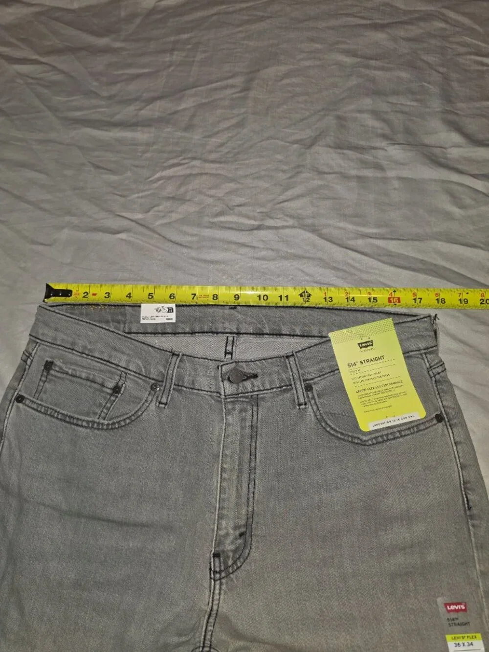 NWT Men’s Levi’s 514 Straight Jeans 36x34 Gray Stretch